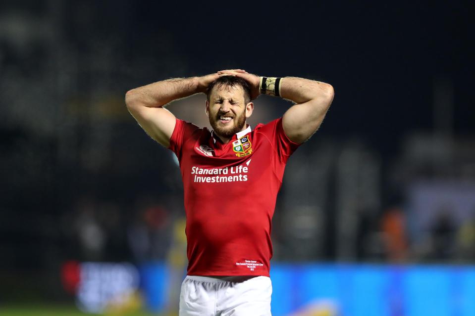 Tommy Seymour show his frustration during the first half