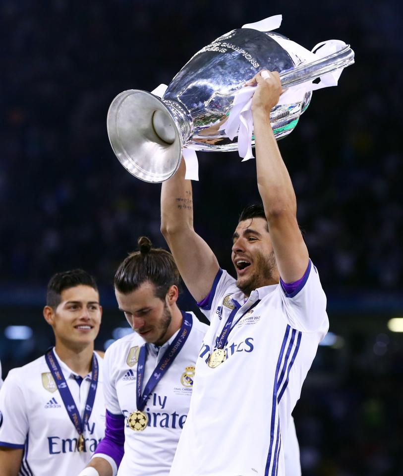 Morata got his hands on thge Champions League trophy in Cardiff