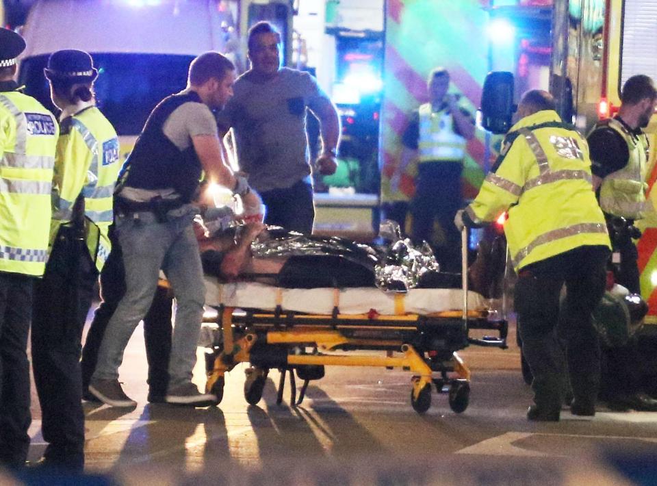  Emergency services rushed to the scene at London Bridge where the three terrorists struck