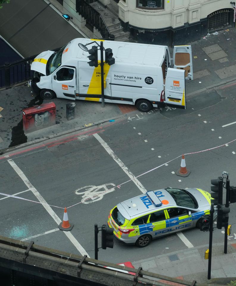  The van that was used to mow pedestrians down on the bridge