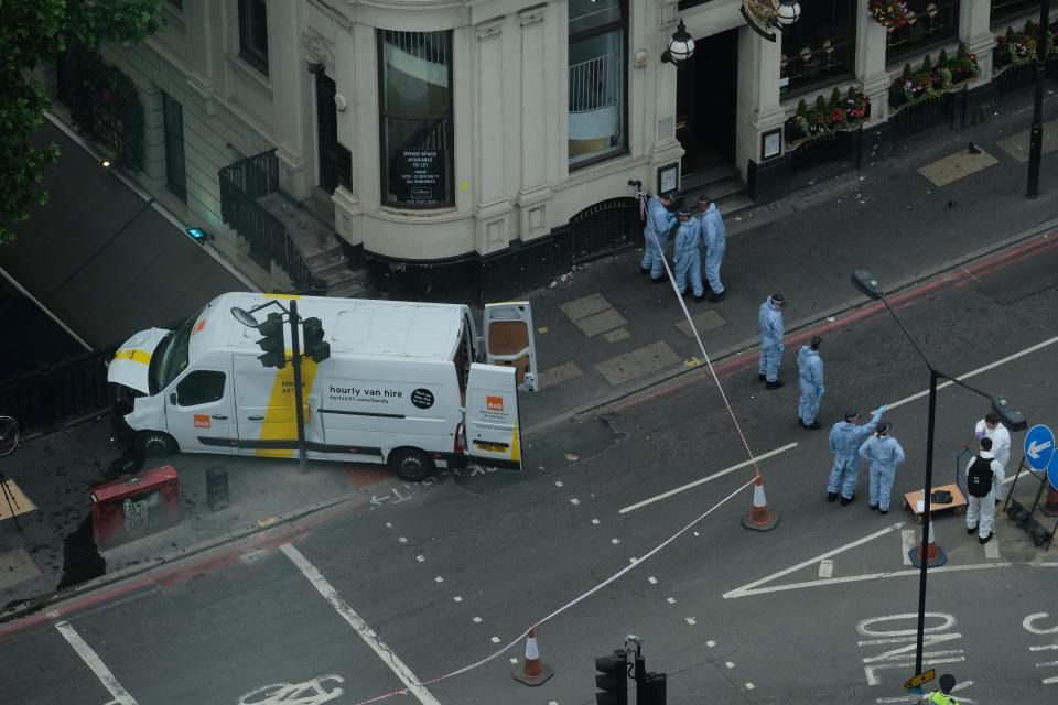 The van used in Saturday's terror attack