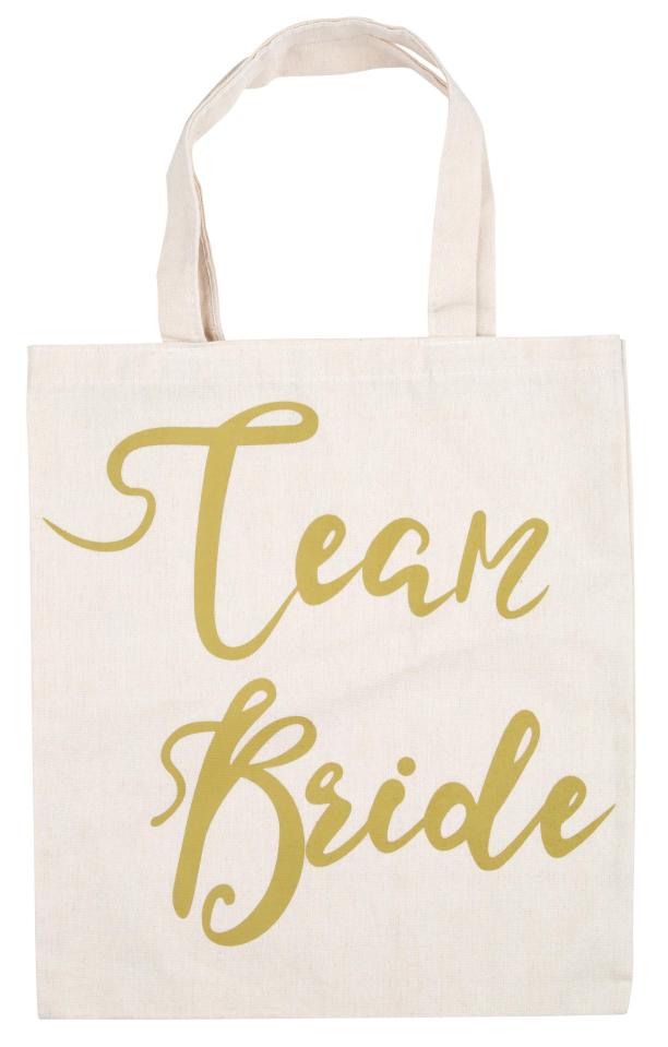  Brides-to-be and their mates can tote around all their hen night essentials in these 'Team Bride' bags