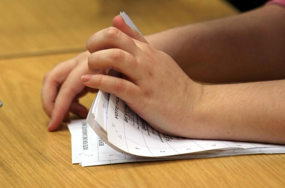  The ballot papers are taken away from polling stations at 10pm