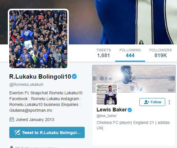 Romelu Lukaku has followed a host of Chelsea stars on Twitter