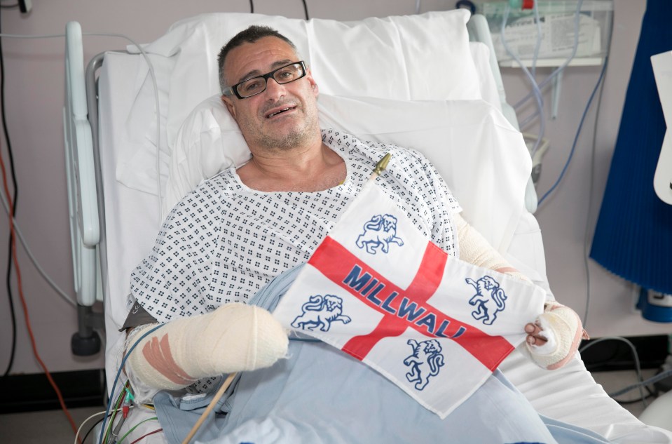 Roy Larner was taken to hospital in a critical condition after taking on three terrorists