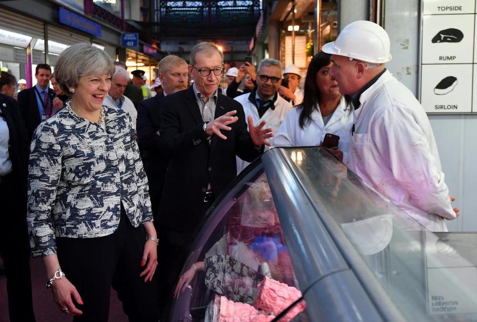  Philip was by Theresa's side at Smithfield meat market in east London