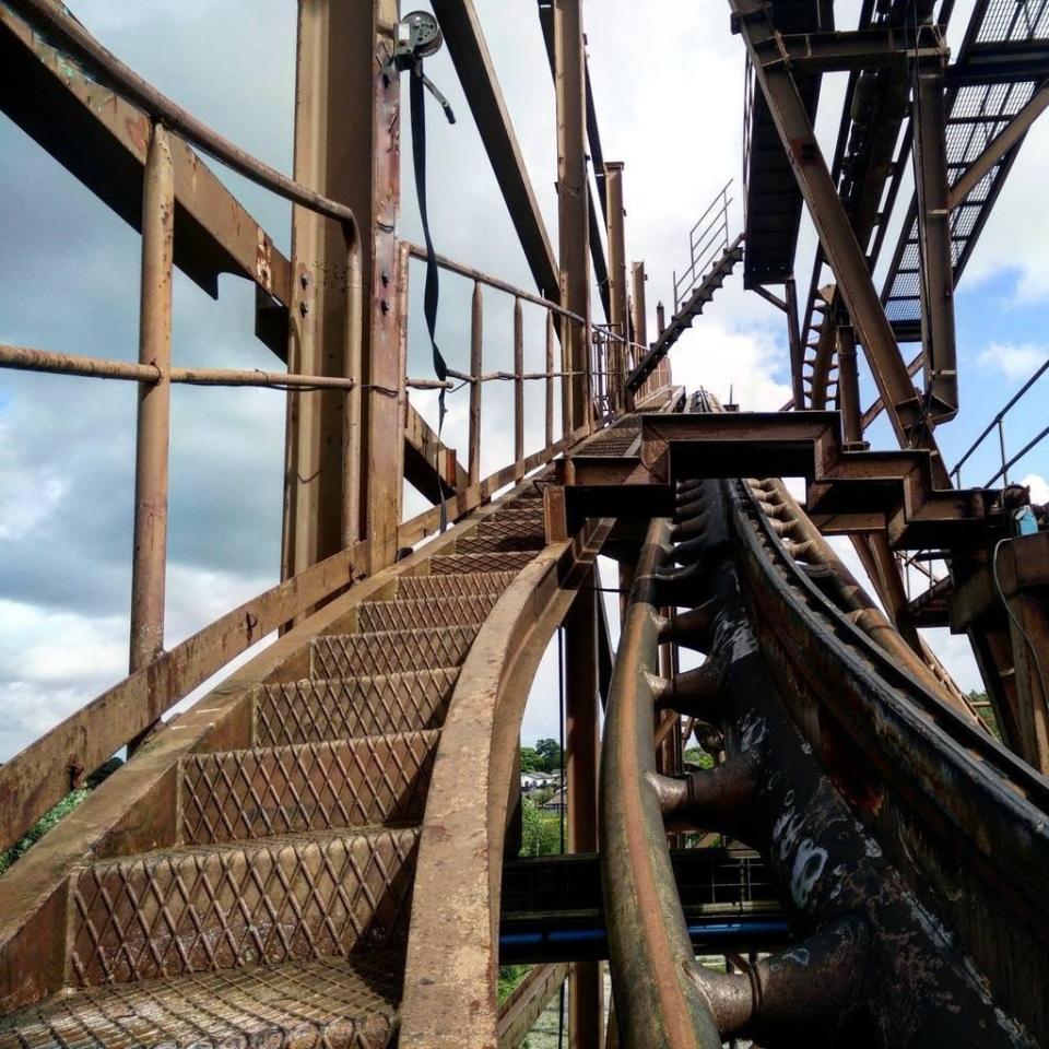  The theme park's roller coasters have been left to go rusty over the years