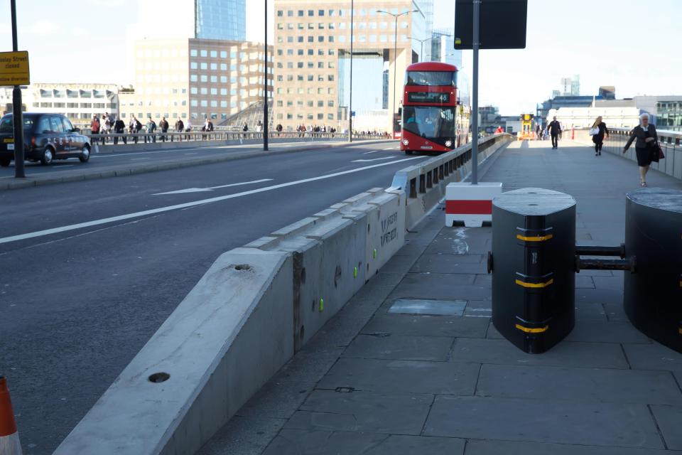  The barriers were put up in the wake of the attack that claimed the lives of eight people