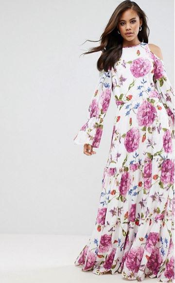  ASOS is selling a bohemian-inspired floral gown for £120