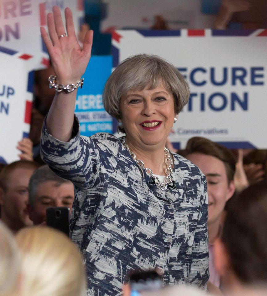  The PM asked wavering voters to back her in the 'national interest' and prevent a Jeremy Corbyn government