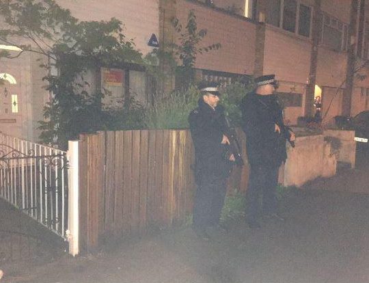  Armed police outside Jeremy Corbyn's house in Islington, north London