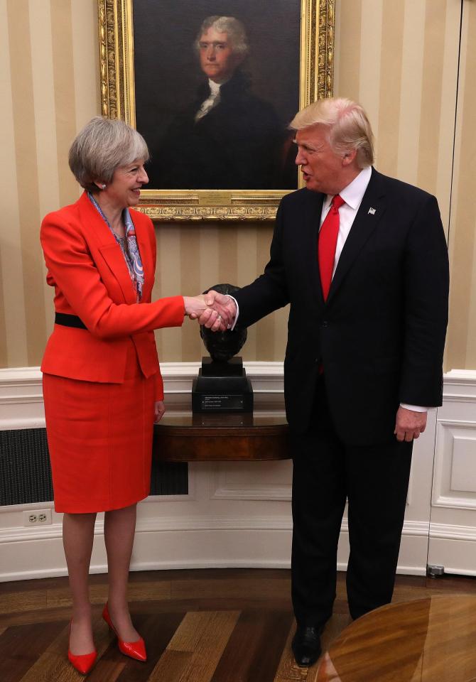  May wore the same getup when she met US President Donald Trump in January