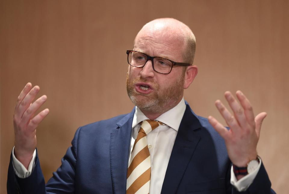 Ukip leader Paul Nuttall speaks during a press conference at Boston West Golf Club where he announced that he is standing down as party leader