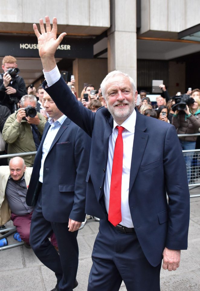 Jeremy Corbyn leaving Labour party HQ in Westminster