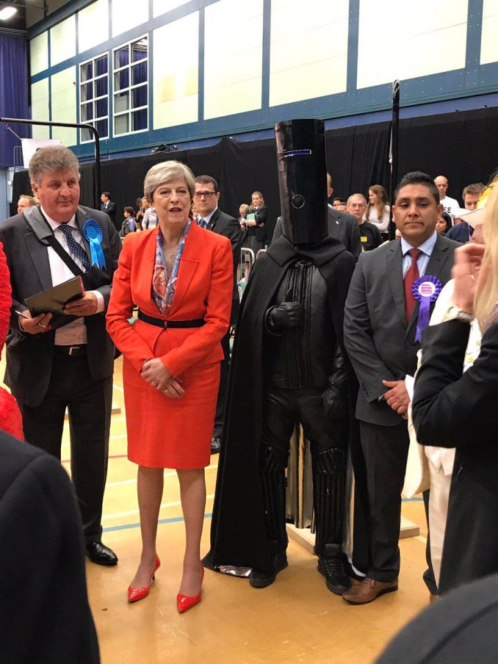  Lord Buckethead and Theresa May at the Maidenhead count