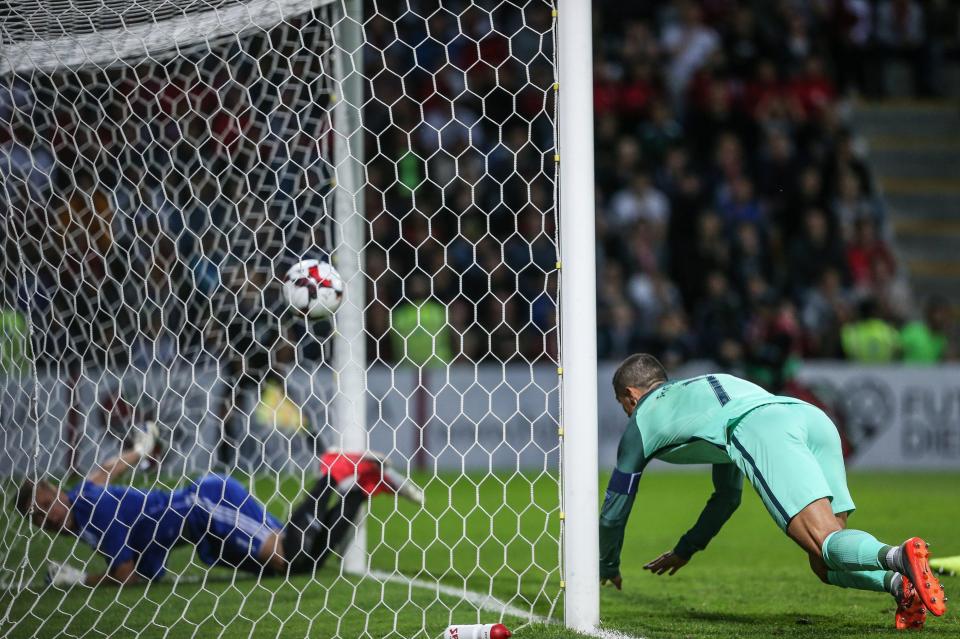  A simple header at the back post saw Ronaldo put Portugal go 1-0 up away to Latvia tonight