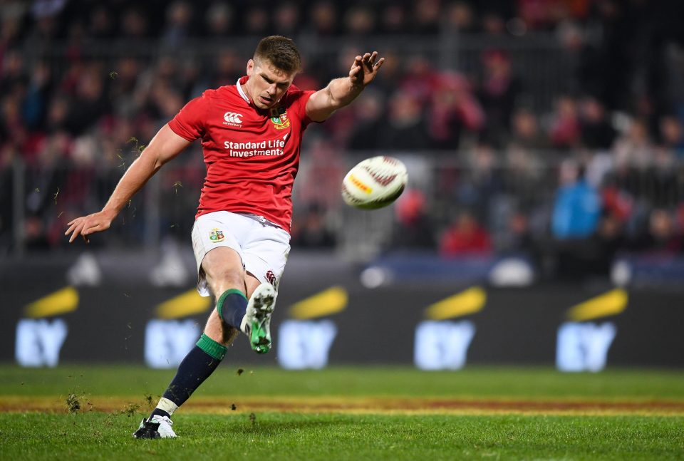  Owen Farrell kicks the points for the Lions as they beat the Crusaders in Christchurch