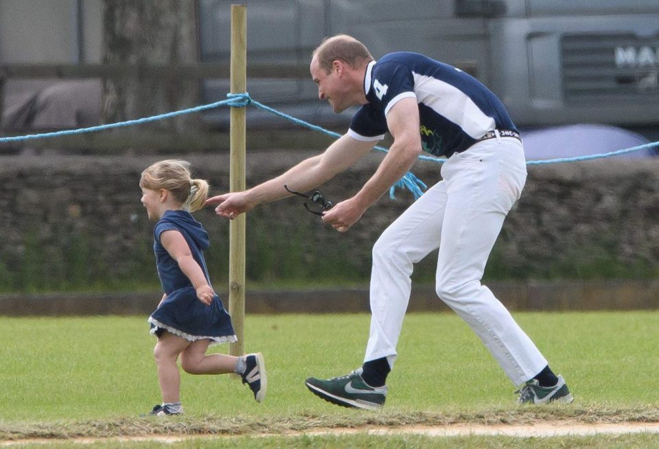 Playful Mia was having an amazing time as the Duke of Cambridge chased after her in-between competing at the festival