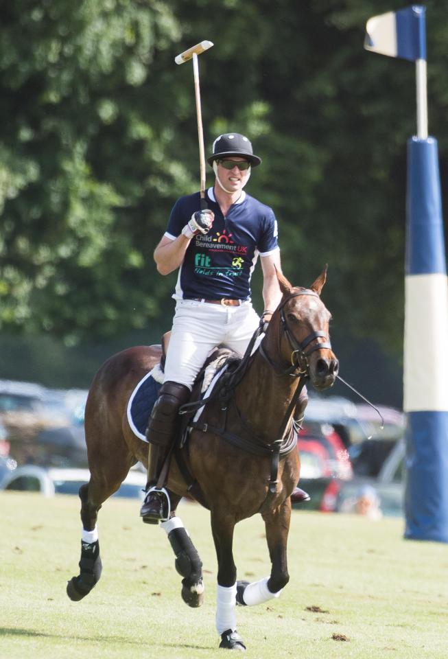 Prince William plays in the Maserati Royal Charity Polo Trophy at Beaufort Polo Club