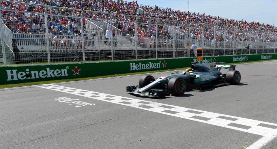  Lewis Hamilton led all the way around the track before clinching victory