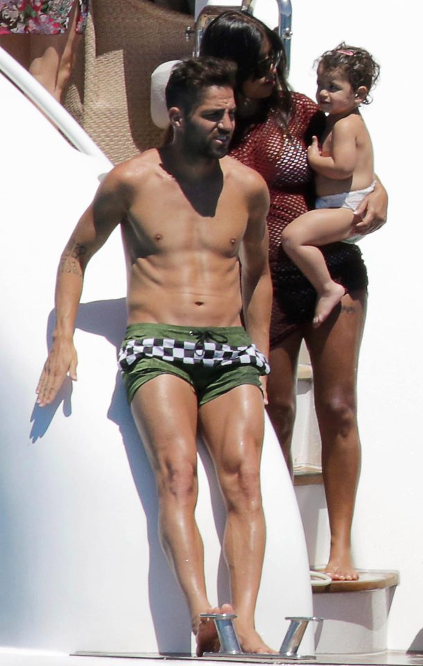 Fabregas and his family joined Lionel Messi and Luis Suarez on holiday in Ibiza