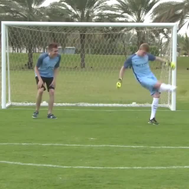  The midfielder hit back by booting the ball at his team-mates