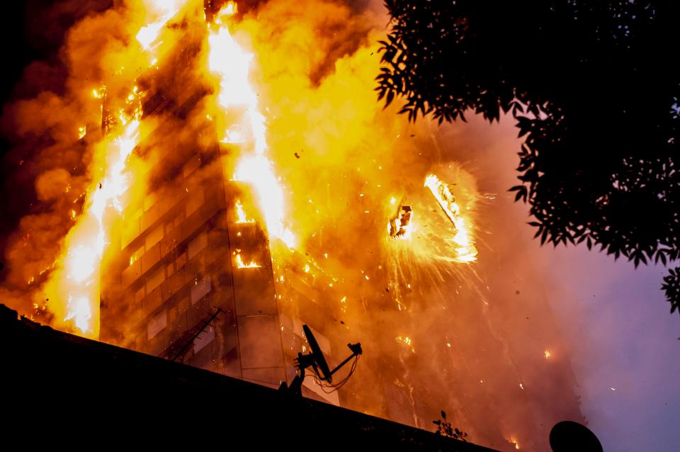  The West London tower block looked like a scene from hell as a fire ripped through the building