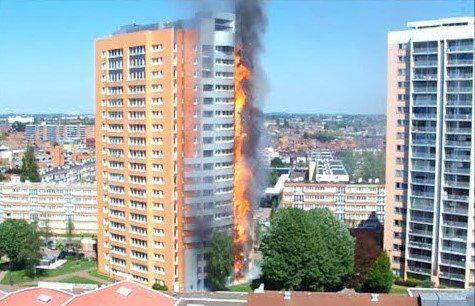  One person was killed and six injured when the Mermoz Tower in Roubaix, France, went up in flames in 2012