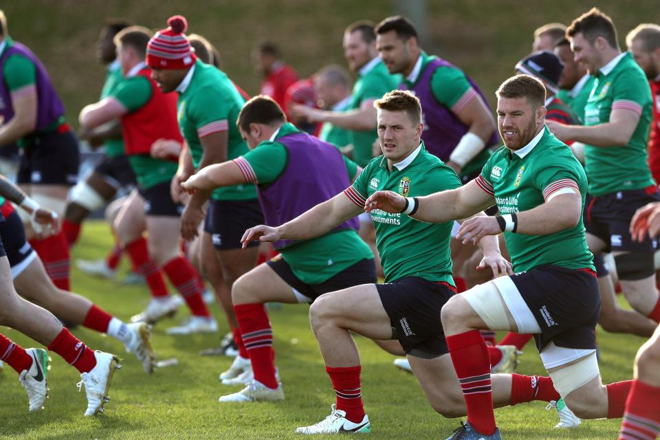  The Lions in training for their clash against the Maori All Blacks