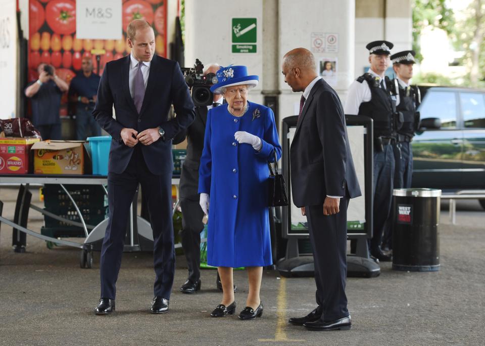  The Queen arrives at Westway Sports Centre a relief centre for those affected by the blaze