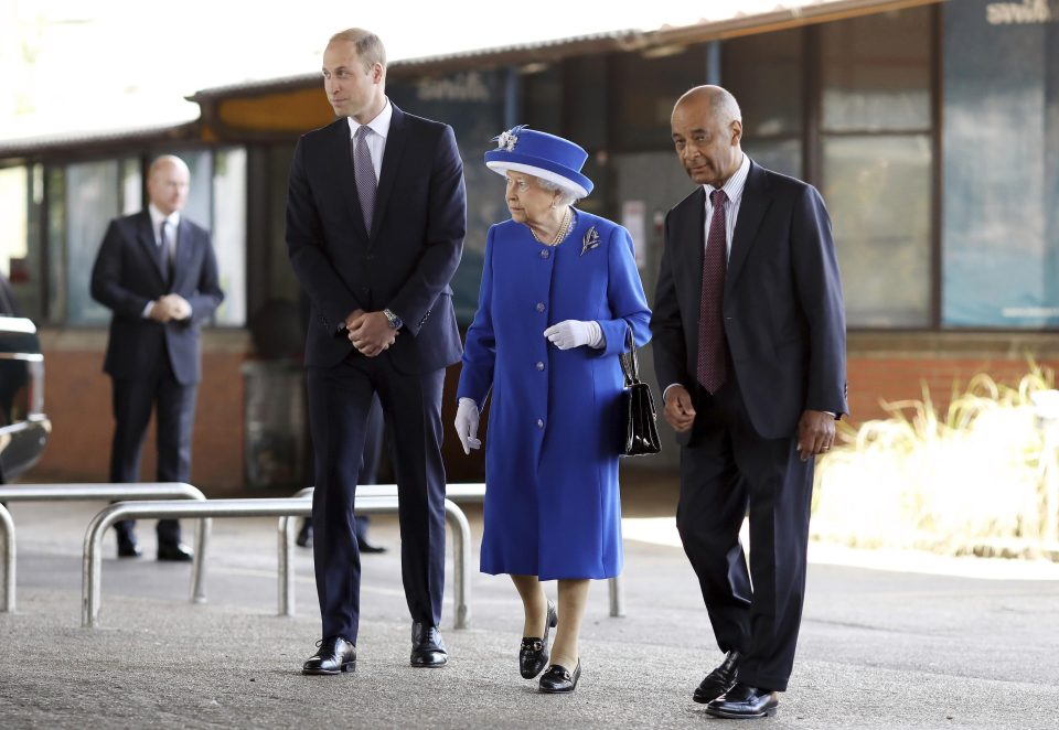  The Queen was accompanied by Prince William for the visit this morning