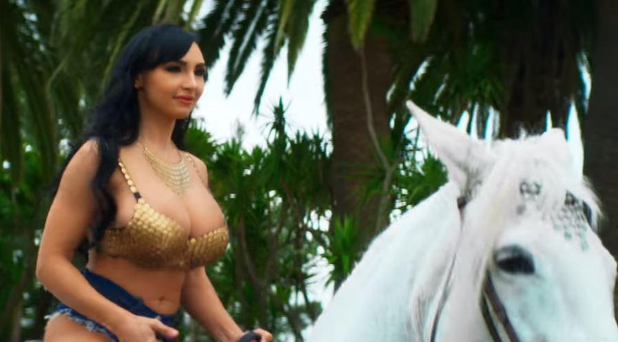  Iryna can be seen riding a white horse in the music video while wearing a tiny gold bikini