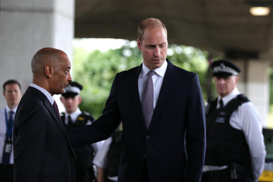  Prince William appeared emotional as he arrived at relief centre this morning