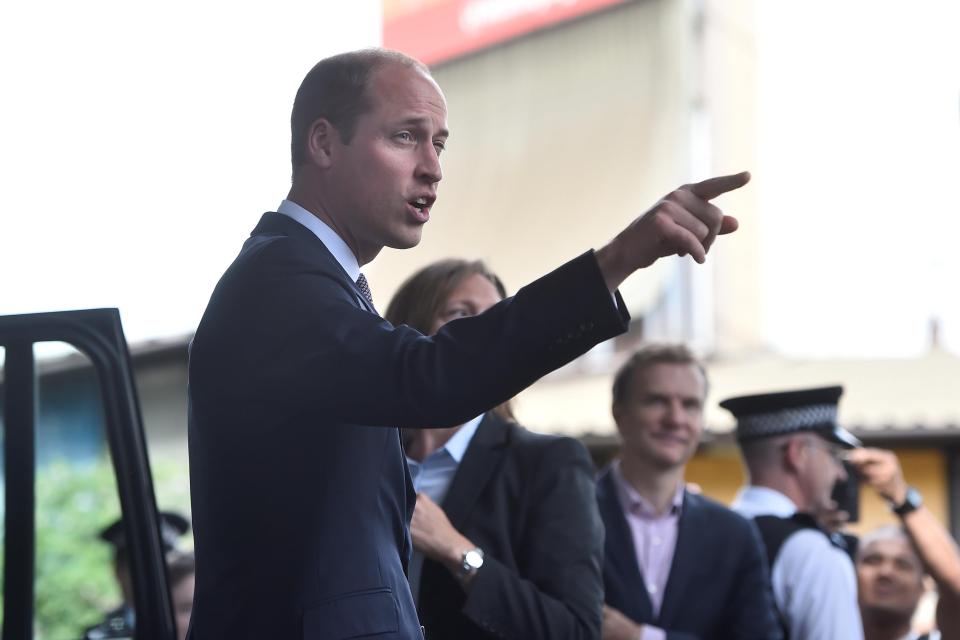  Prince William shouted "I'll be back" as he left the London relief centre