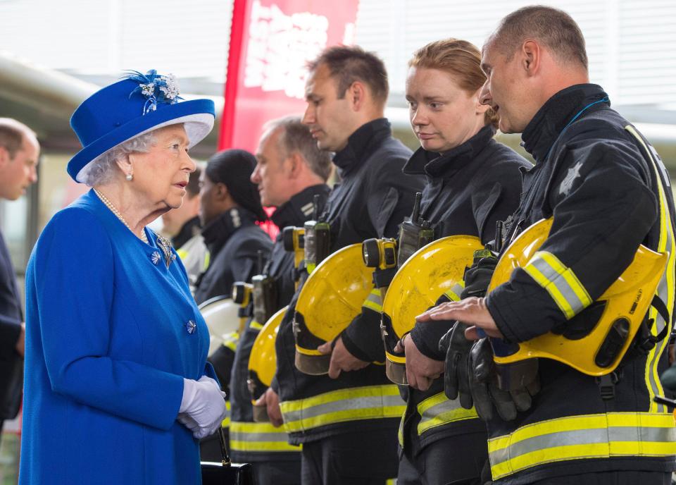  Members of the emergency services were at the centre to meet the Queen during the visit