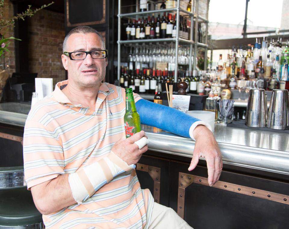  Less than 24 hours after being released from hospital Roy returned to finish his beer which was interrupted by attack