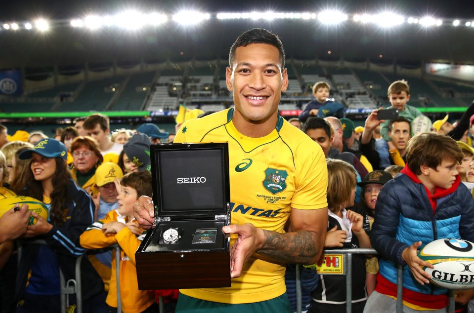  Israel Folau was named Australia's man of the match after a two-try display