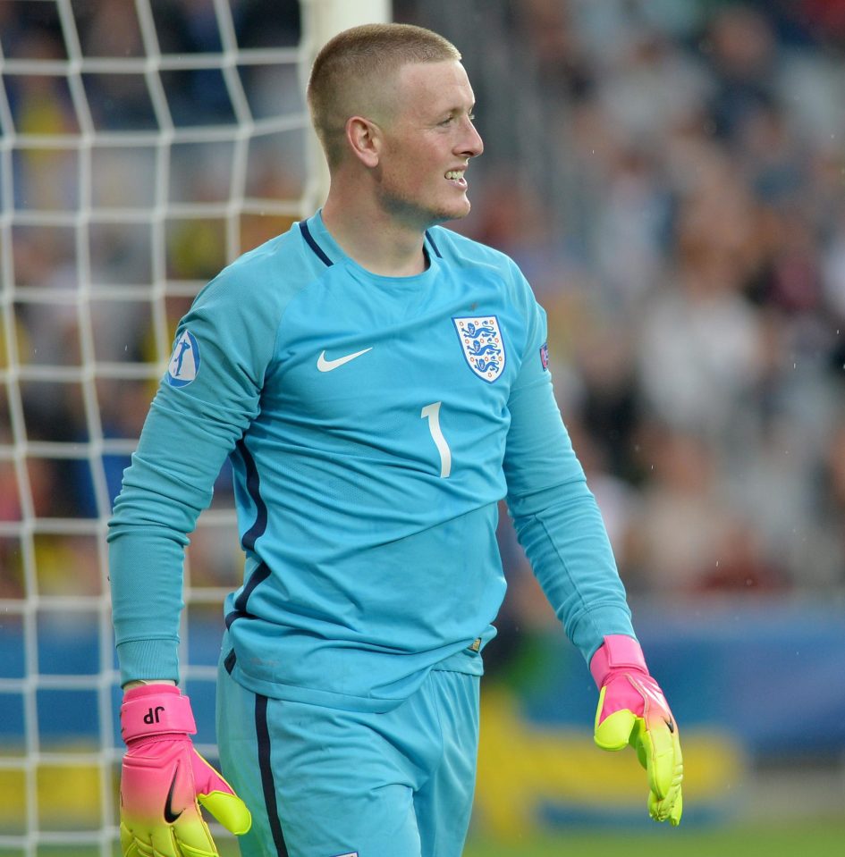  Pickford is currently starring for England's U21s at the Euro Championships