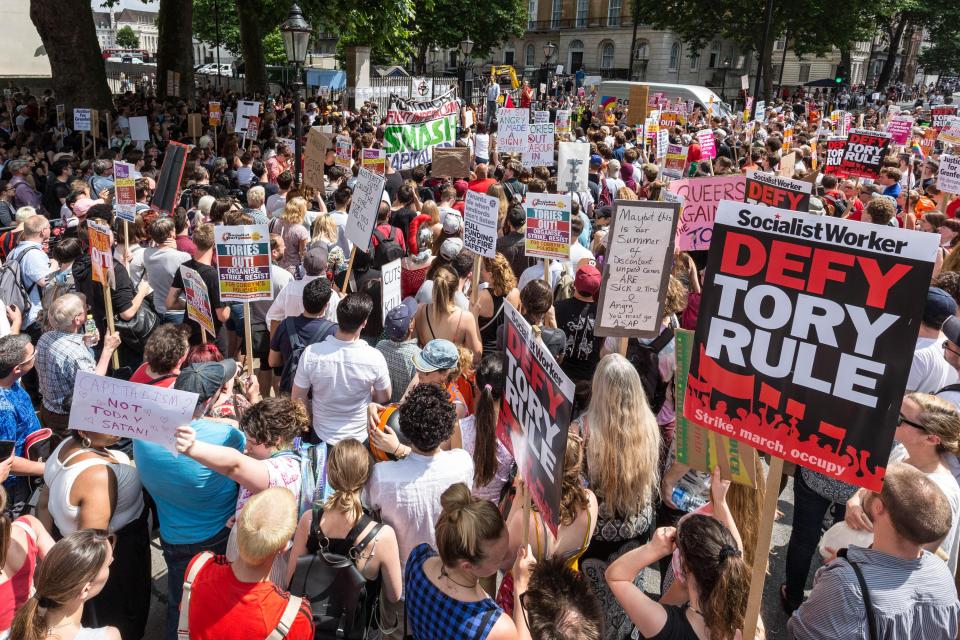  Hundreds joined protests against Theresa May and her party since the inferno at the tower block