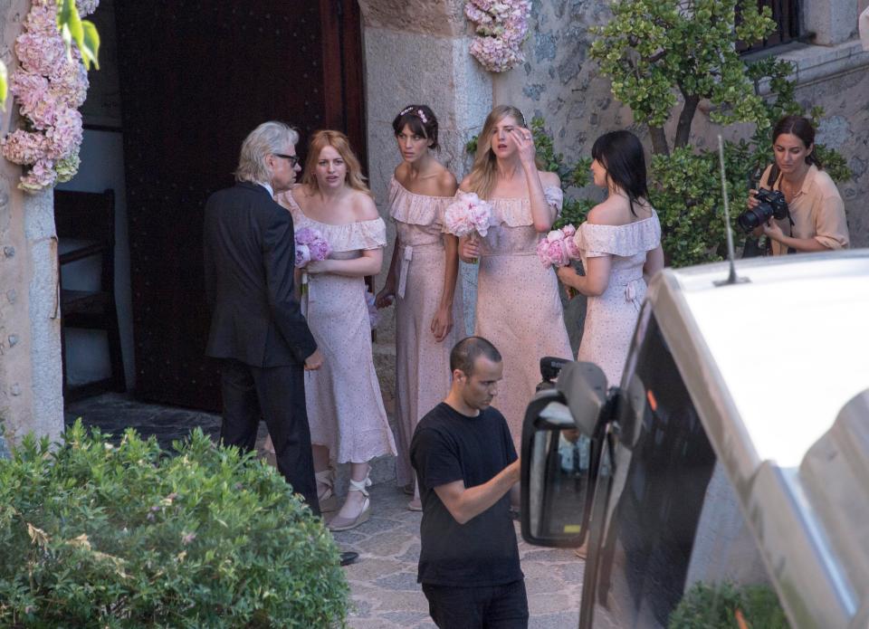  Bob chats to the bridesmaids including Alexa, third left, and Daisy, second right