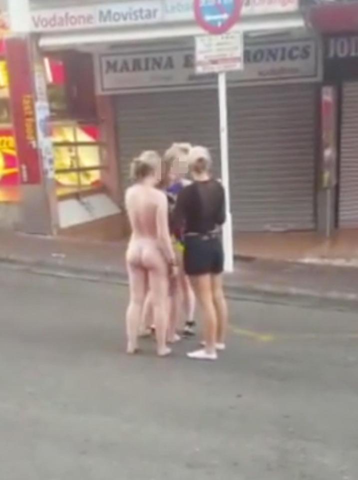  Two women were spotted wearing nothing in the clubbing hotspot Magaluf