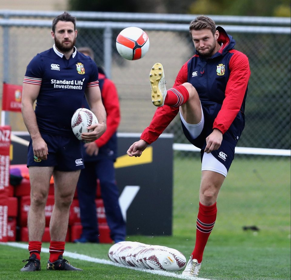  Dan Biggar was getting some kicks in during the session in Hamilton