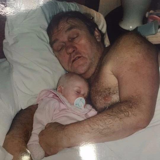  CHARLOTTE Dawson cosies up to her late dad Les in this childhood snap