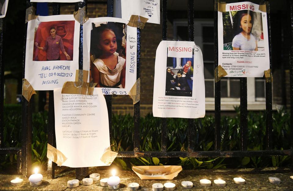  Missing posters have been put up near the site of the tragedy