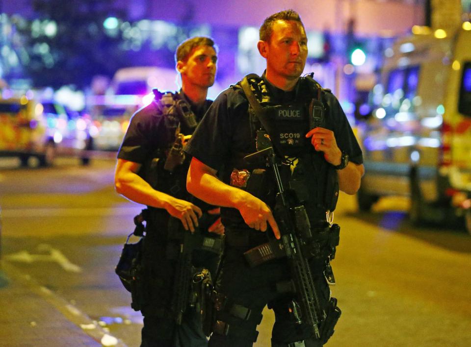  Armed cops were drafted to the scene after the Met Police declared a "major incident" at Finsbury Park