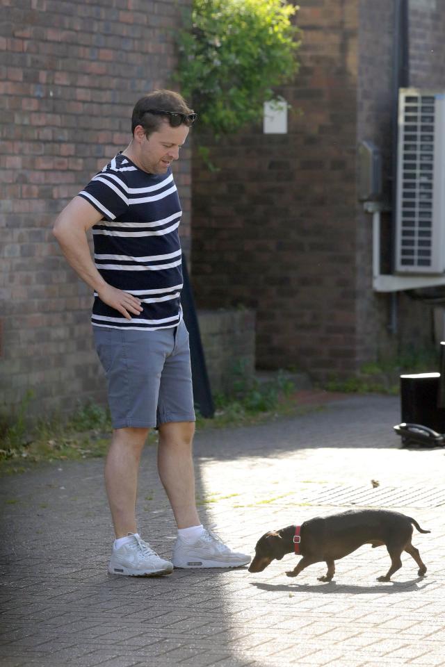  A sausage dog ran by Dec's feet