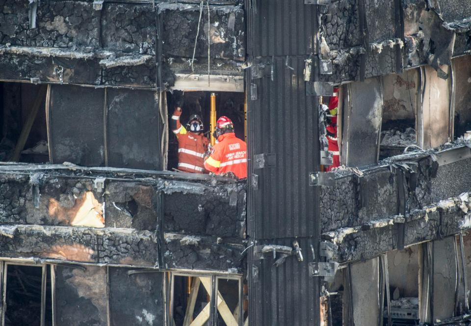  Brave firefighters have scoured the burnt out Grenfell Tower building