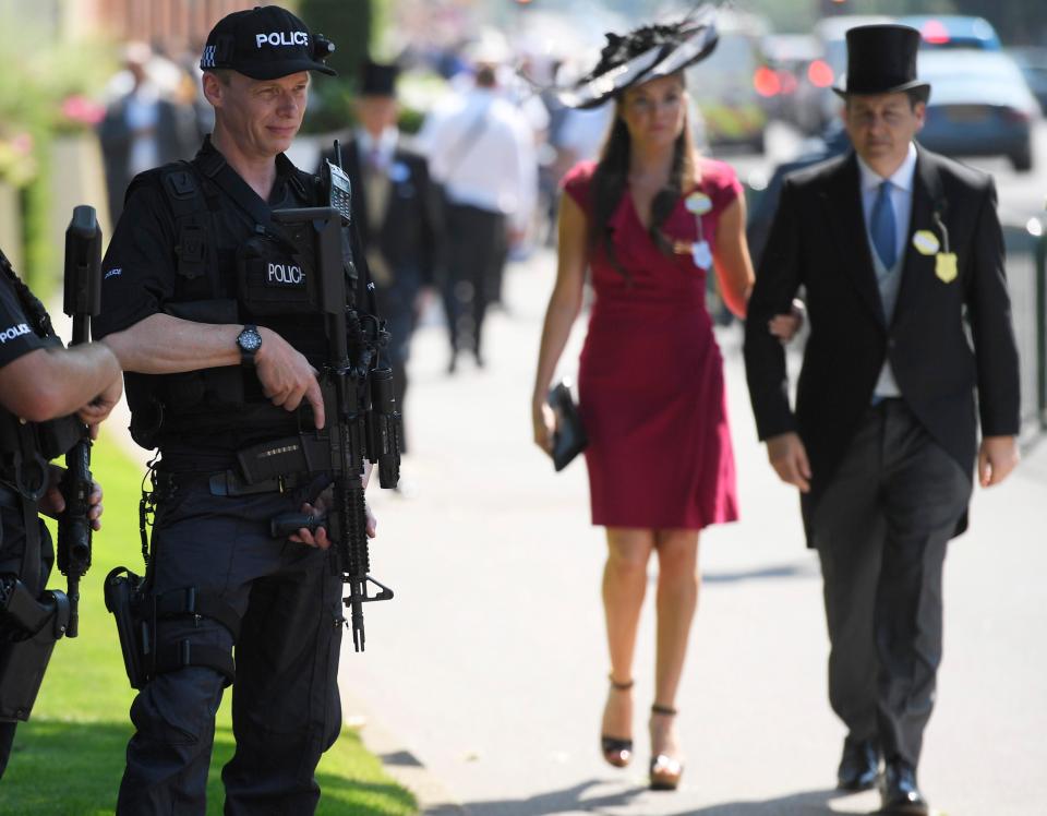  Armed police were drafted in to keep punters safe following the recent terror attacks in London and Manchester