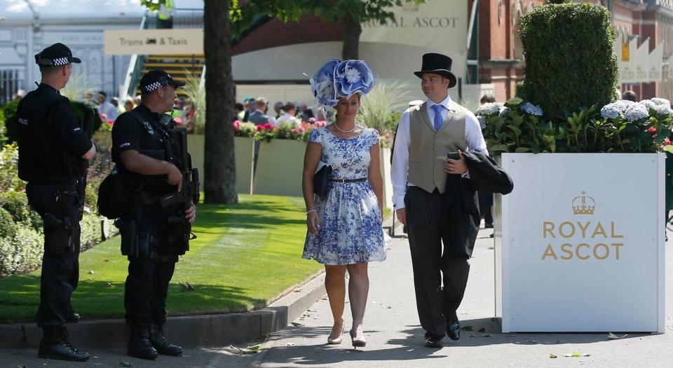  Revellers appeared to take the heightened security measures in their stride today as they made their way to the racecourse