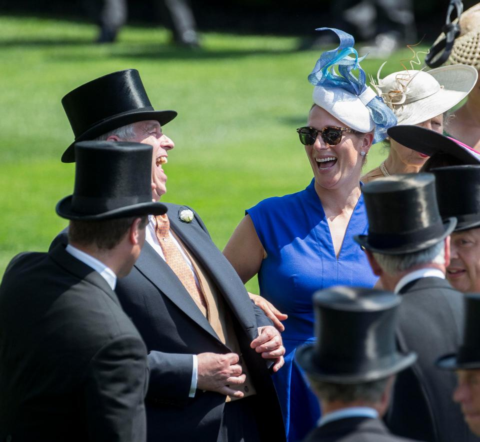  Zara Tindall was clearly having a whale of a time and was pictured sharing a joke with Prince Andrew